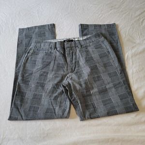 Paul Frank Pants Mens 30X30 Blue Gray Plaid Cotton Canvas Chino Flat Front Y2K